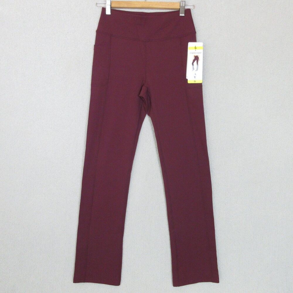 Skechers GoWalk Pant Womens S Burgundy High Waisted Active Stretch Pockets